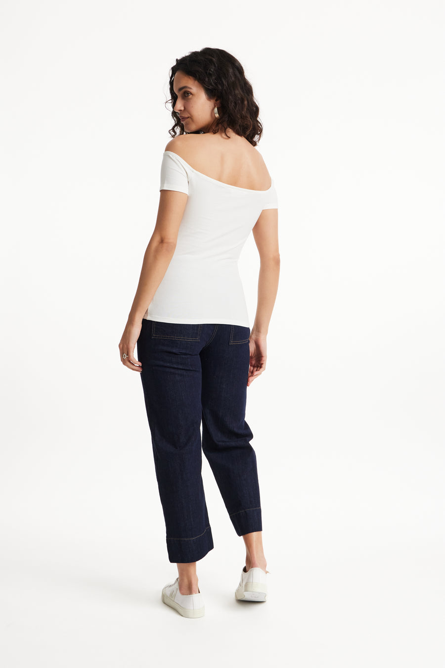 People Tree Fair Trade, Ethical & Sustainable Uma Top in Eco white 95% organic certified cotton, 5% elastane